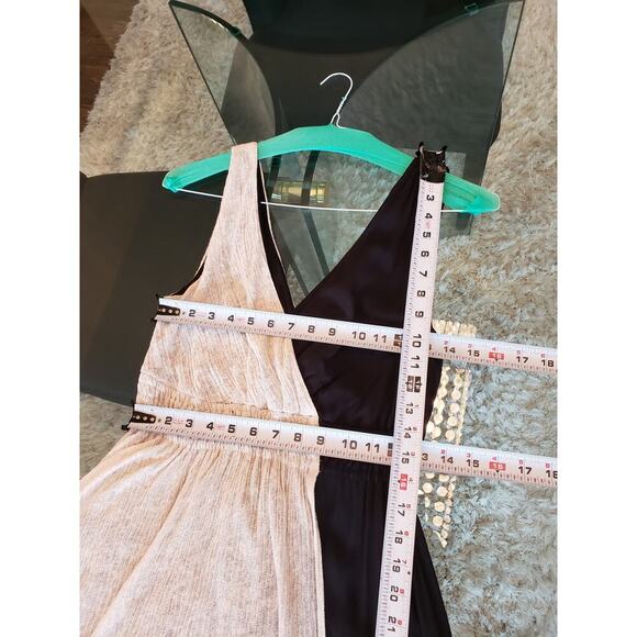 Anthropologie Maeve Black Noir Dress XS White Black Polyester Asymmetrical Hem - Picture 8 of 13